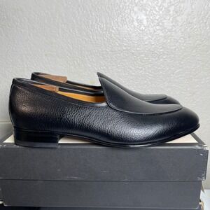 Beckett Simonon Vincent Belgian Loafer Black Pebble Leather Dress Shoes Men 9.5